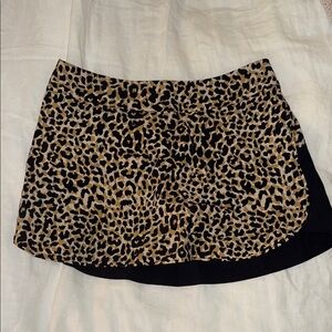 Outdoor Voices Leopard Print Mini Skirt - Tan and Black